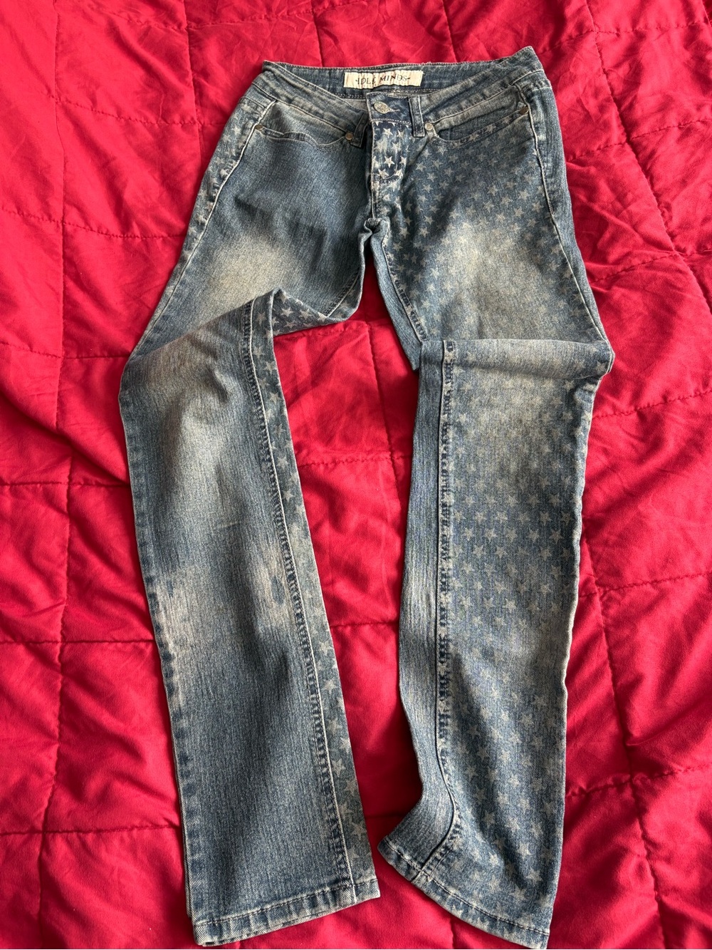 Vintage Star-Print Blue Women's Jeans